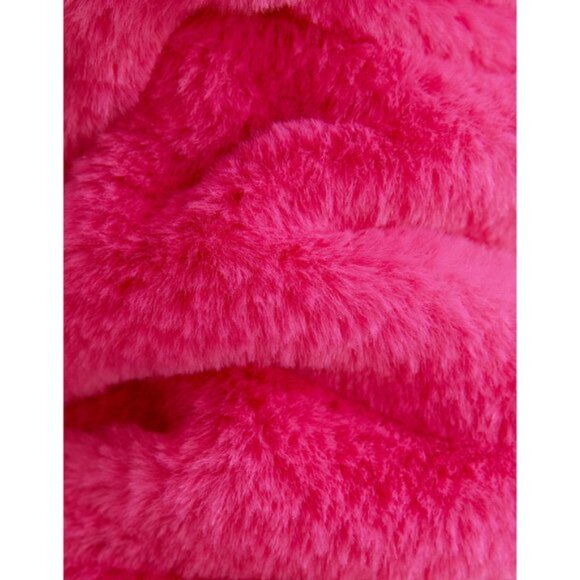*SOLD* NWOT Bershka fuchsia pink faux fur hooded cropped teddy jacket, S - Picture 5 of 13